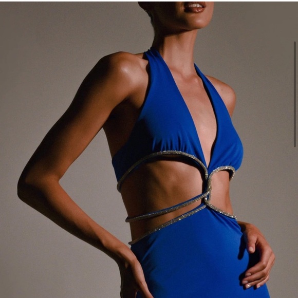 NWT Brand New Meshki NICHA Diamante Cut Out Midi Dress - Picture 10 of 16